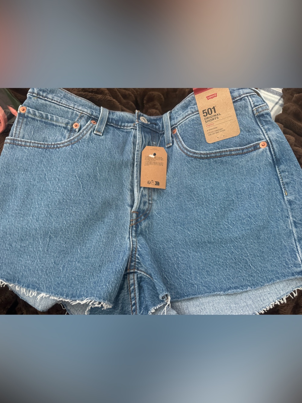 Levi's High-Rise Denim Shorts in Light Blue